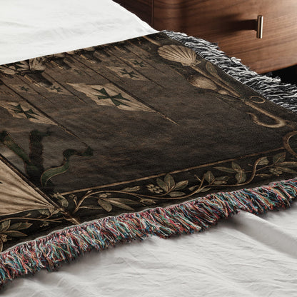 MyDesigns Saint Lazarus – Green Maltese Cross at Jerusalem jacquard woven blanket