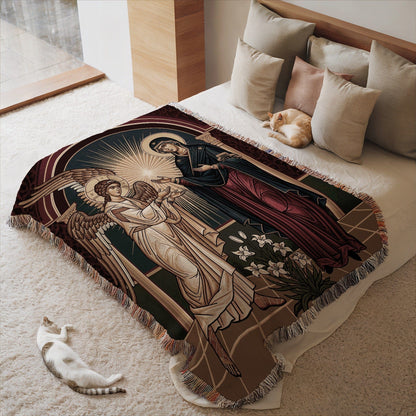 Angel and Saint Mary Art Print Blanket for Home