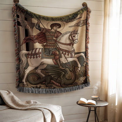 Renaissance Style Knight with Horse Wall Tapestry