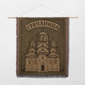 Gracanica Monastery Religious Landmark Design Illustration Woven Blanket