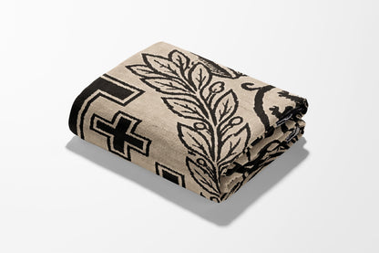 CalmNestStyle Regal Jerusalem Cross Deus Vult Woven Blanket jacquard woven blanket