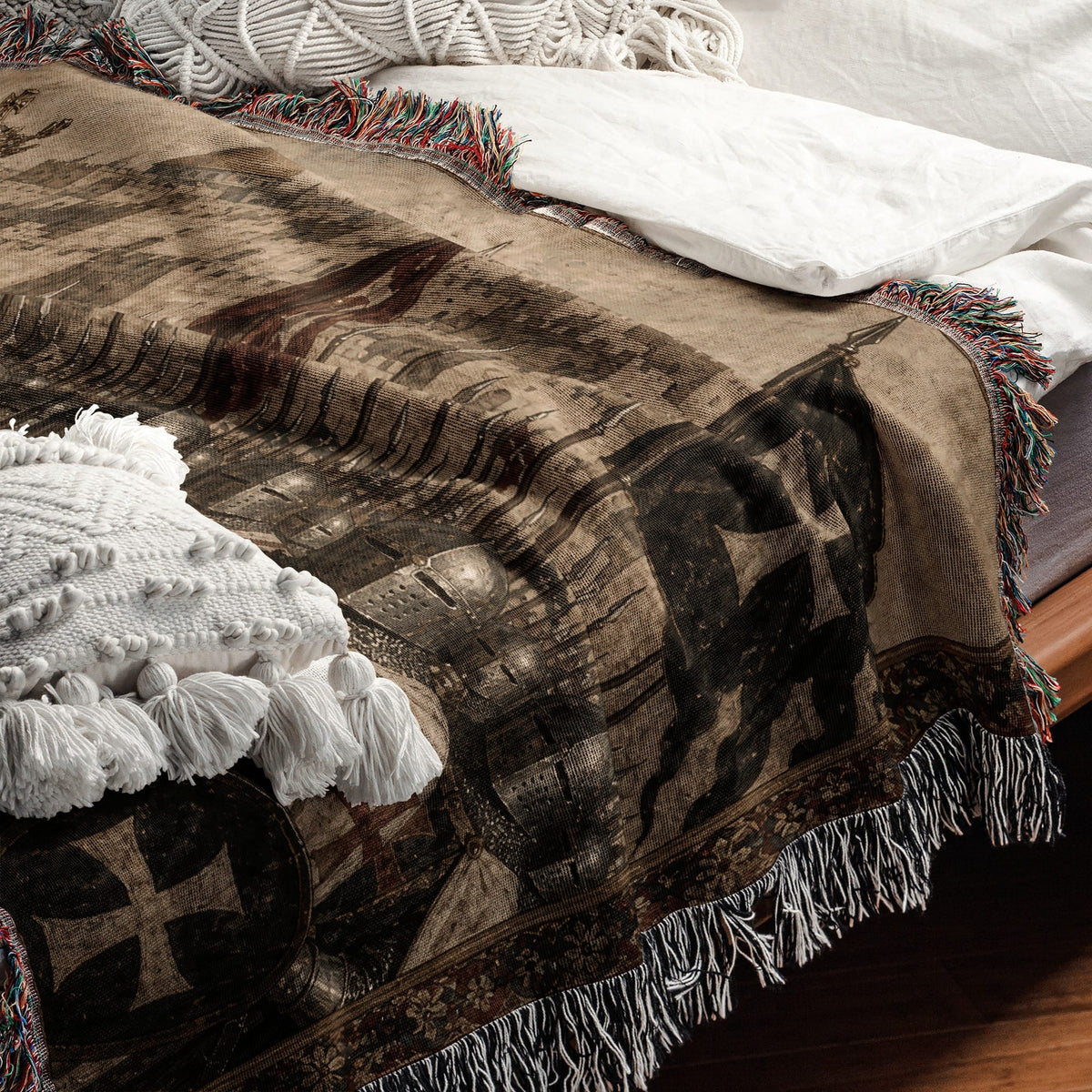 CalmNestStyle Baldwin IV with Templars and Hospitallers jacquard woven blanket