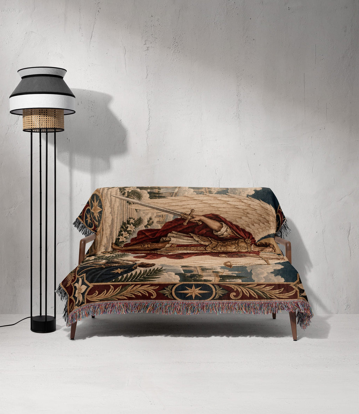 CalmNestStyle Saint Michael and His Knights jacquard woven blanket