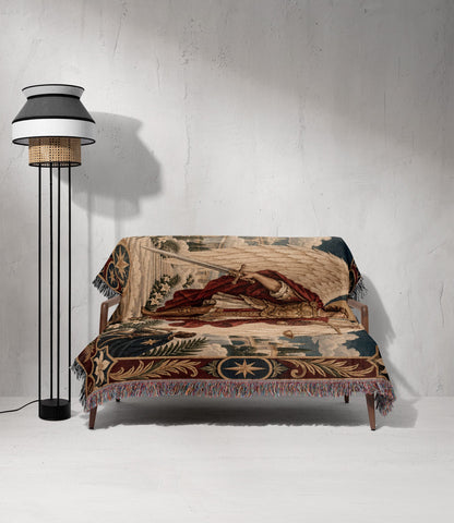 CalmNestStyle Saint Michael and His Knights jacquard woven blanket