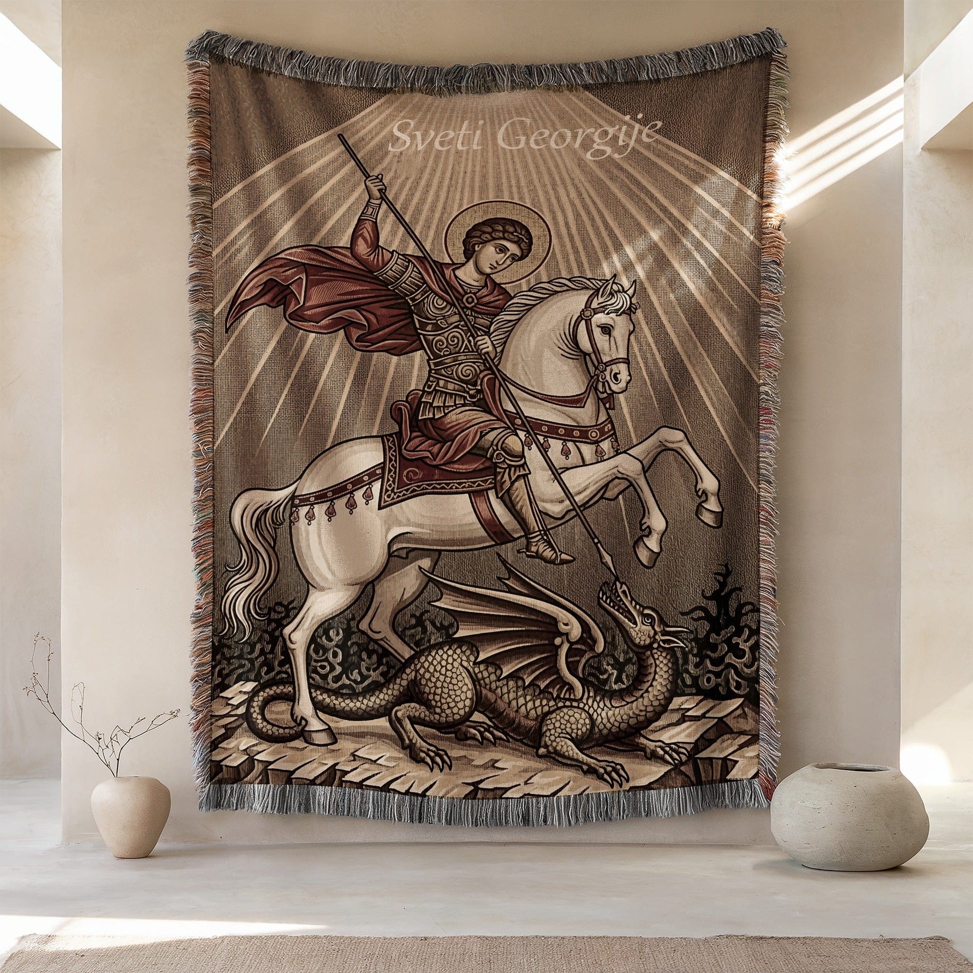 Saint George with Dragon Tapestry Wall Art product