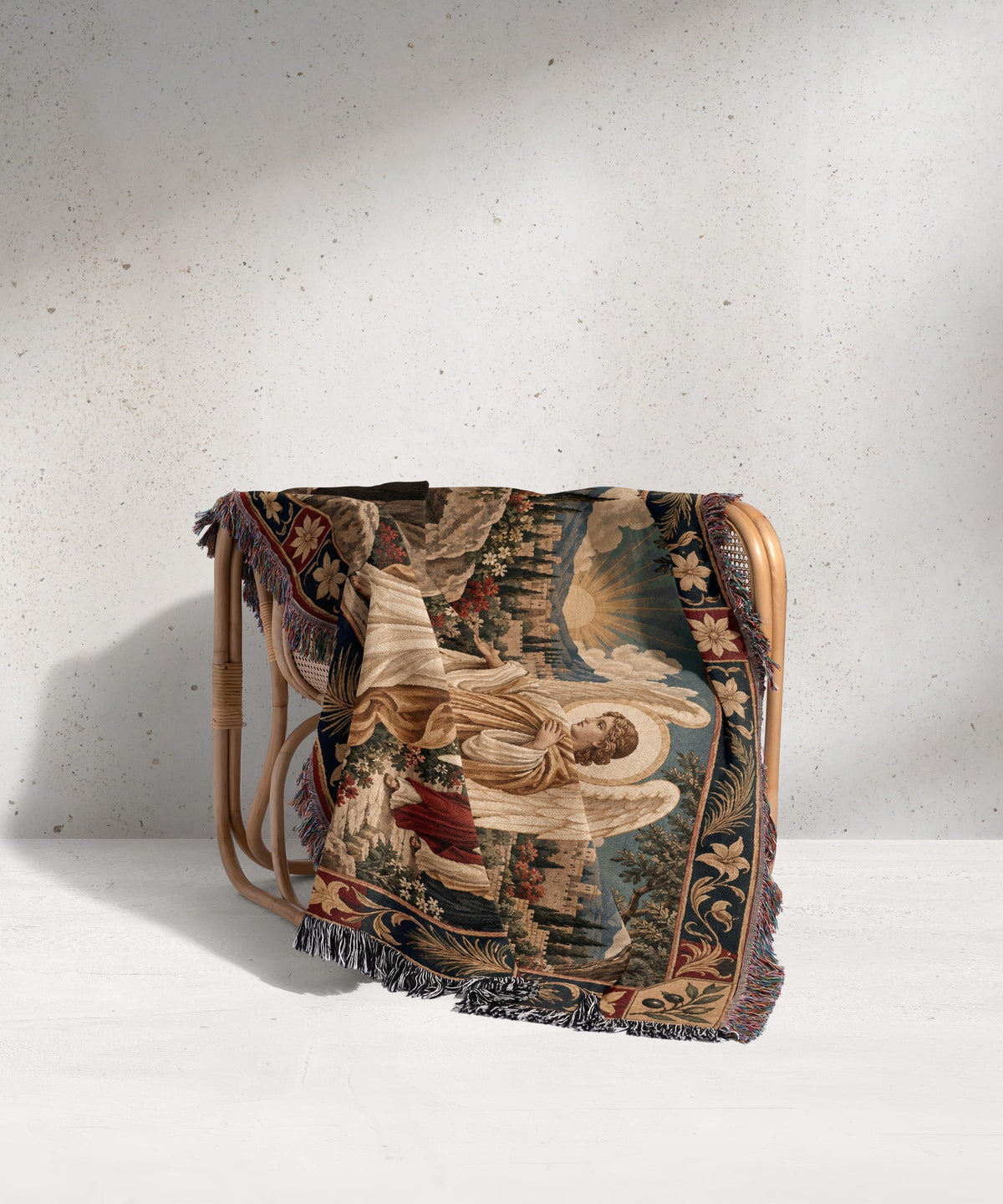 CalmNestStyle Resurrection Morning at the Empty Tomb jacquard woven blanket