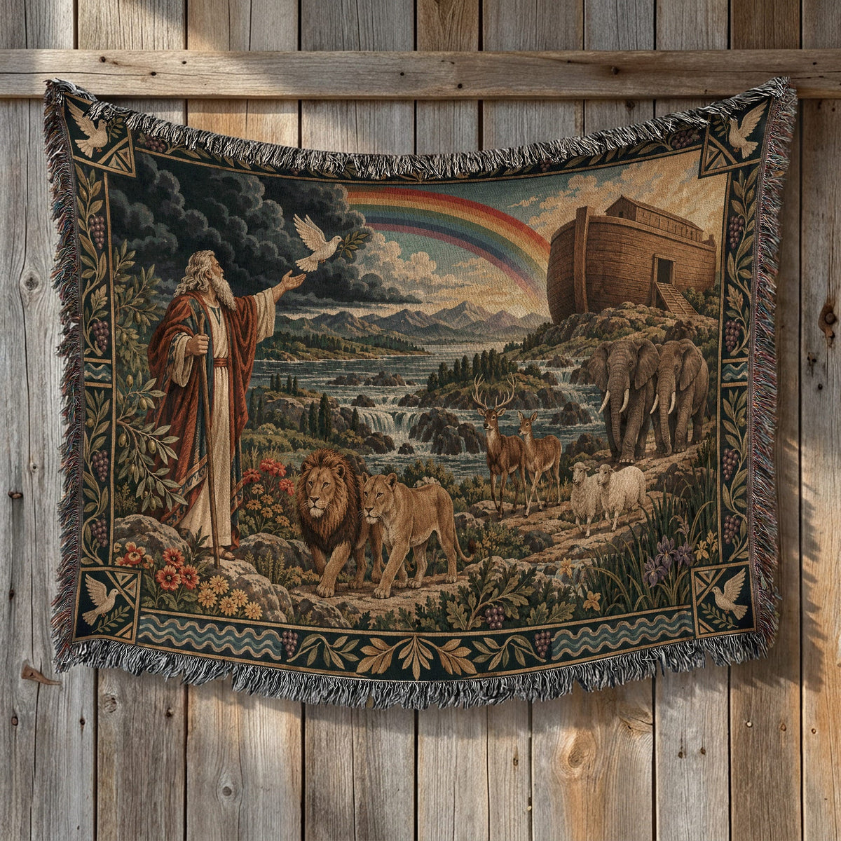 CalmNestStyle Noahs Ark Covenant After the Flood jacquard woven blanket