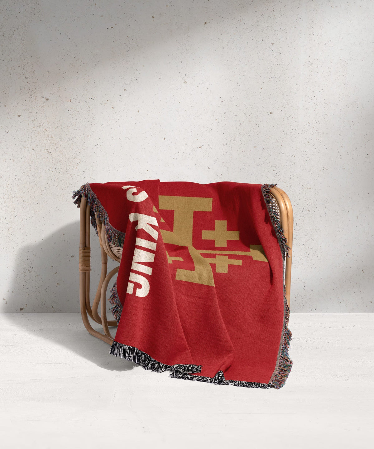 CalmNestStyle Jesus Is King Jerusalem Cross Woven Blanket jacquard woven blanket