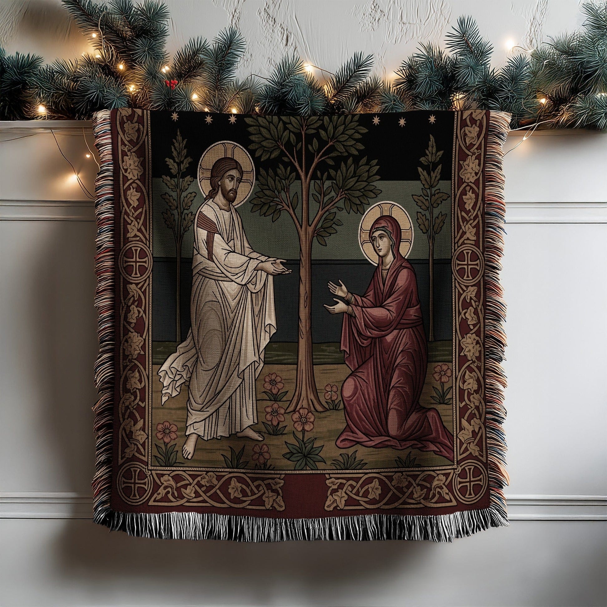 Religious Tapestry Jesus and Mary Wall Hanging Decor