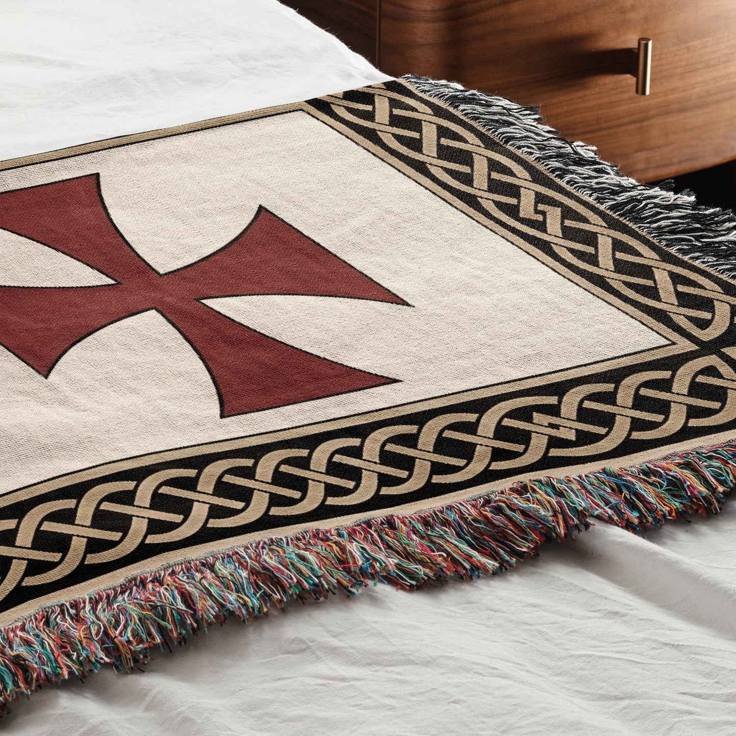 MyDesigns Medieval Tapestry Blanket – Order of Santiago & Crusader Orders Woven Throw jacquard woven blanket