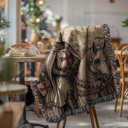 Medieval Knight and Horse Illustrated Blanket
