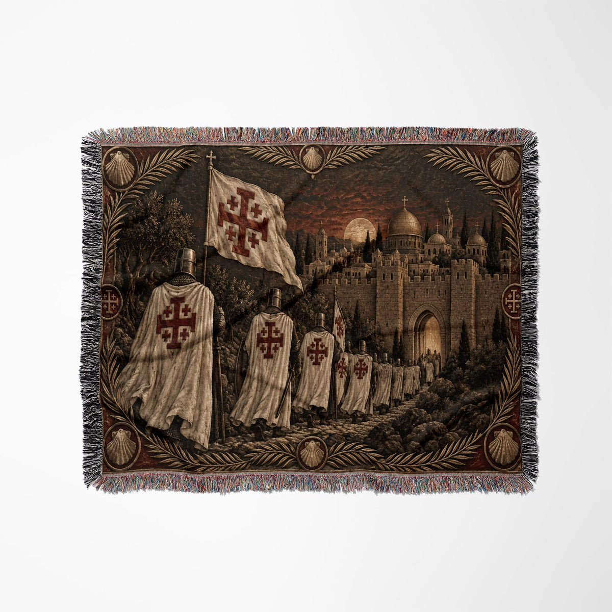 MyDesigns Jerusalem Cross Knights – Under the Domes jacquard woven blanket