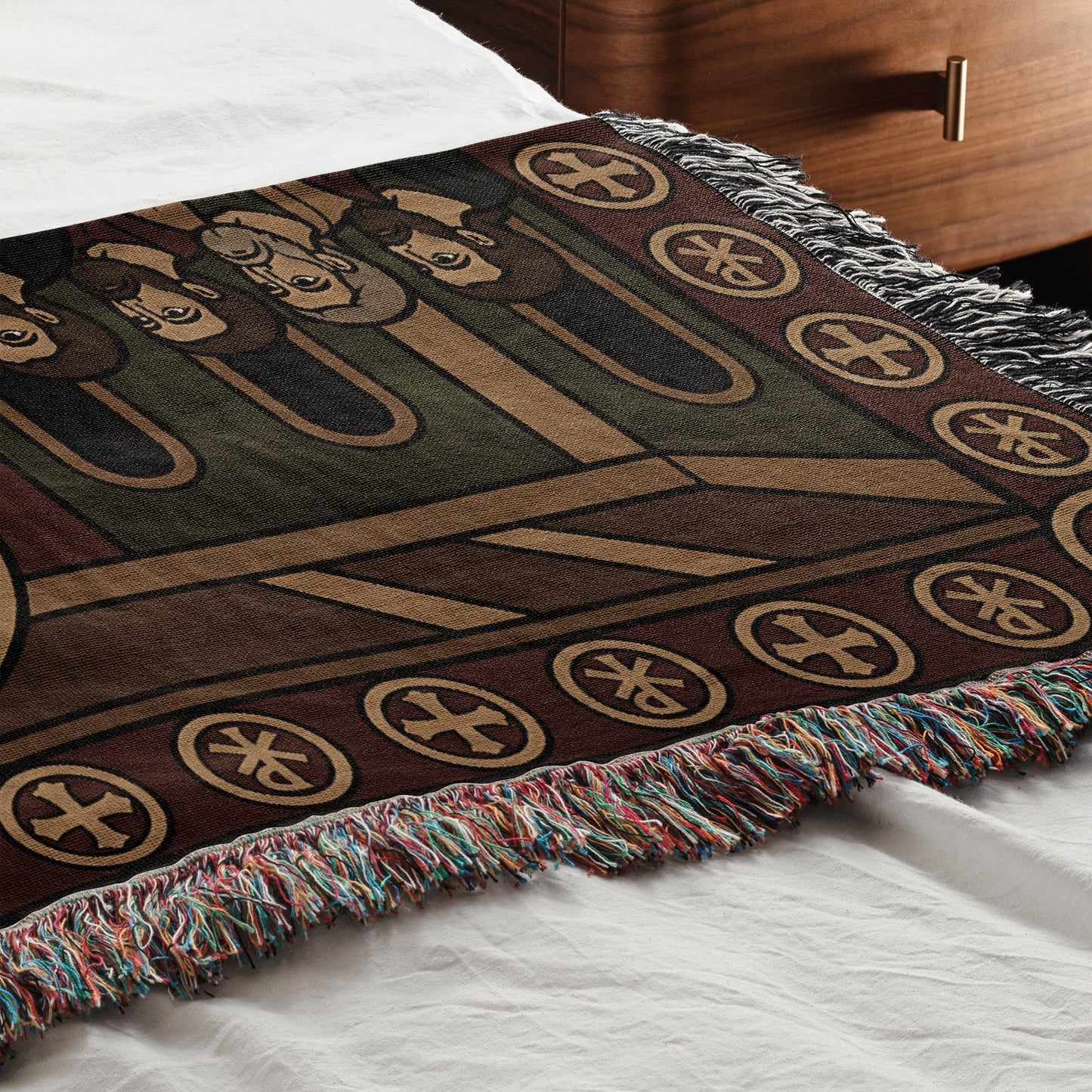 MyDesigns Gold Last Supper Horizontal Tapestry - Byzantine Orthodox Icon jacquard woven blanket