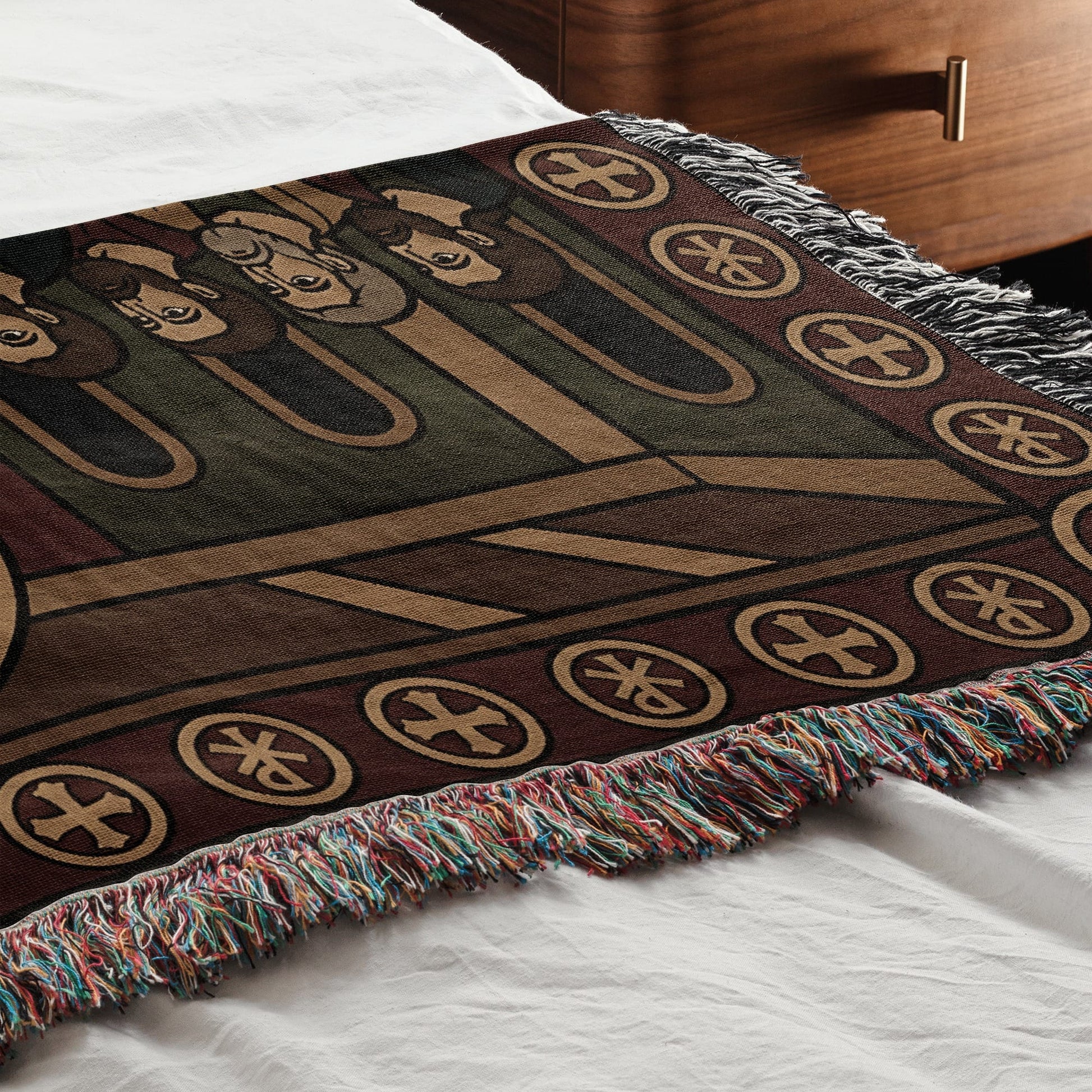 MyDesigns Gold Last Supper Horizontal Tapestry - Byzantine Orthodox Icon jacquard woven blanket