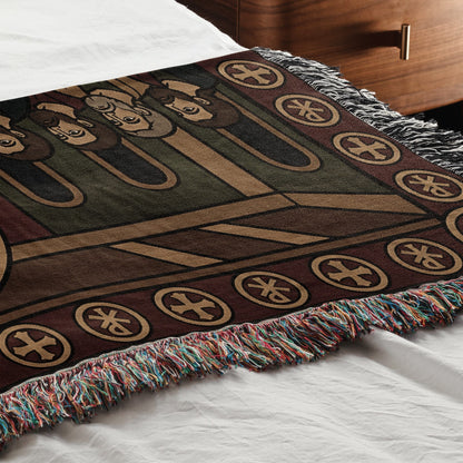 MyDesigns Gold Last Supper Horizontal Tapestry - Byzantine Orthodox Icon jacquard woven blanket