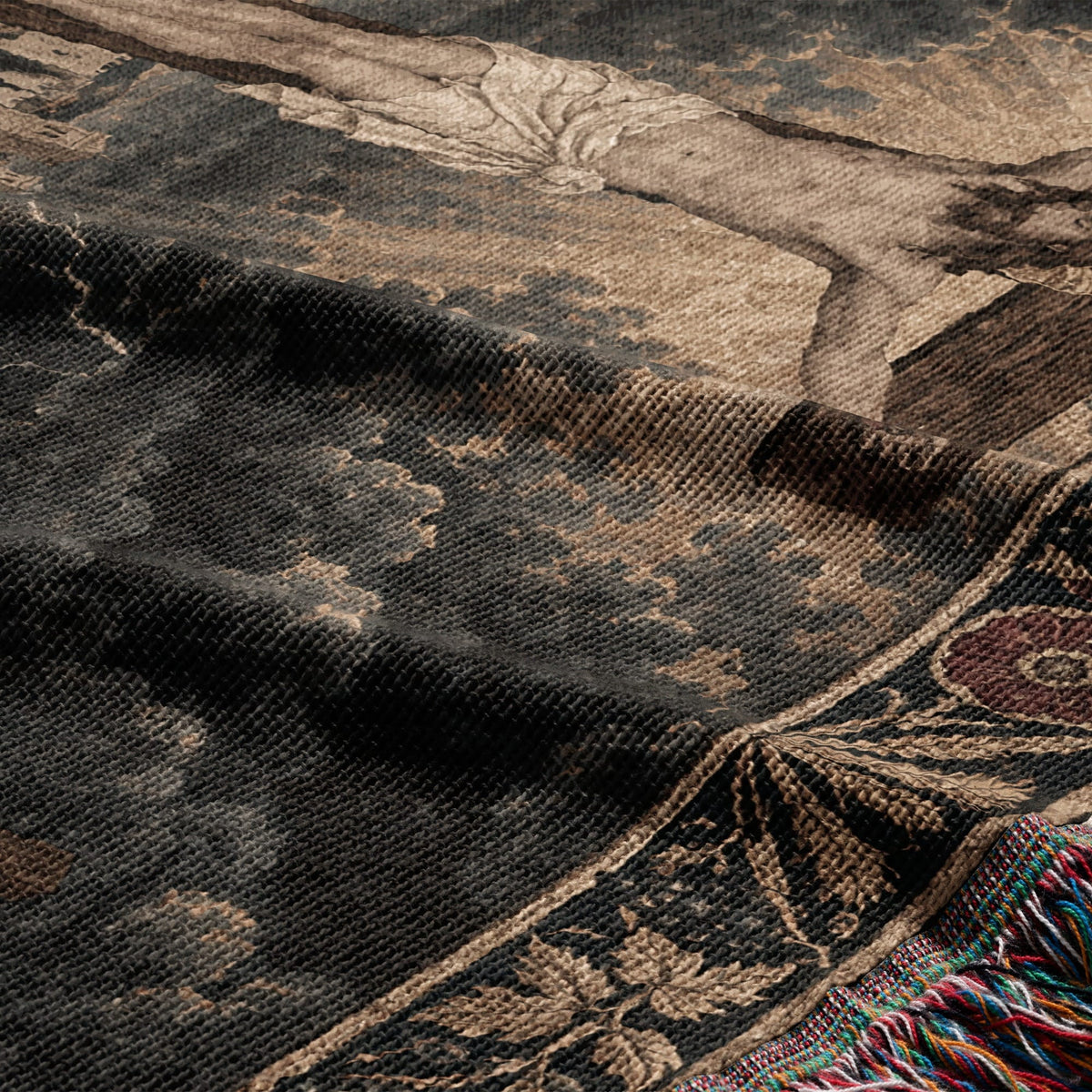 CalmNestStyle Crucifixion at Calvary jacquard woven blanket