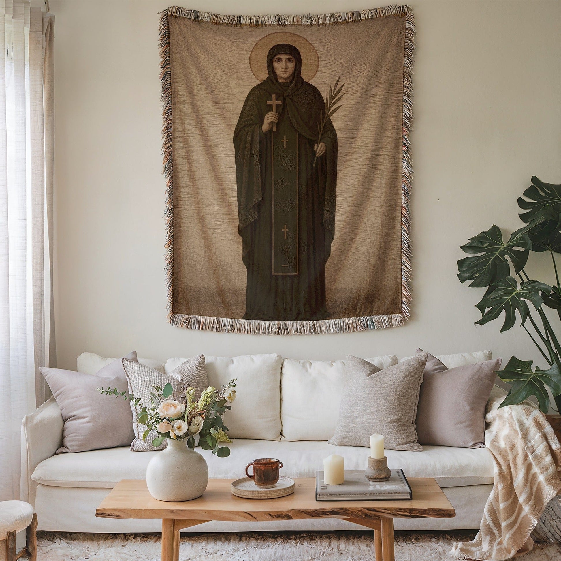 Saintly Figure Wall Hanging Tapestry Home Decor