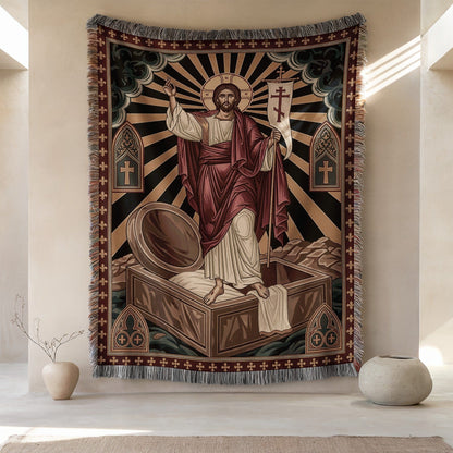 Jesus Christ Resurrection Themed Wall Tapestry
