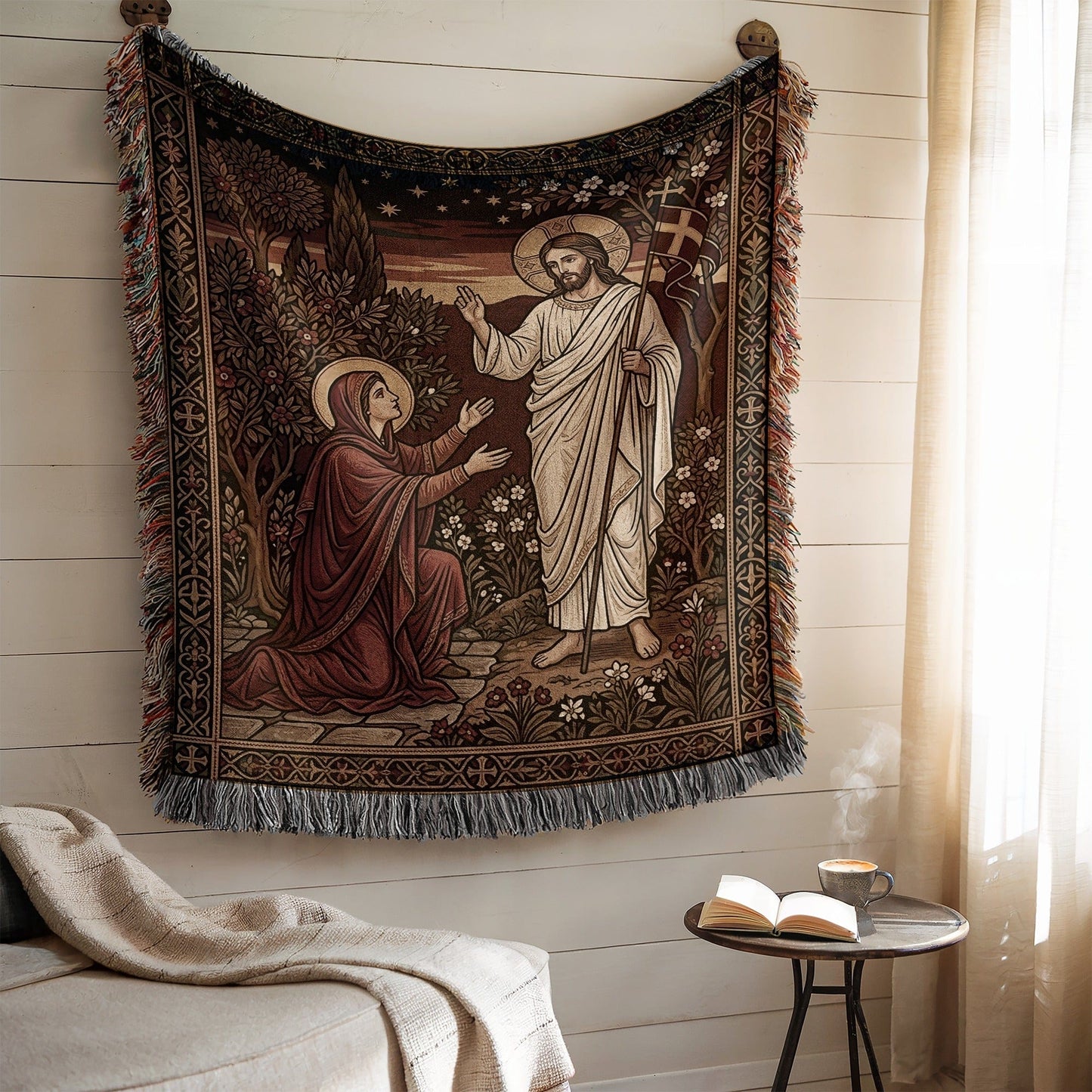 Religious Scene Wall Hanging Tapestry Blanket Decor