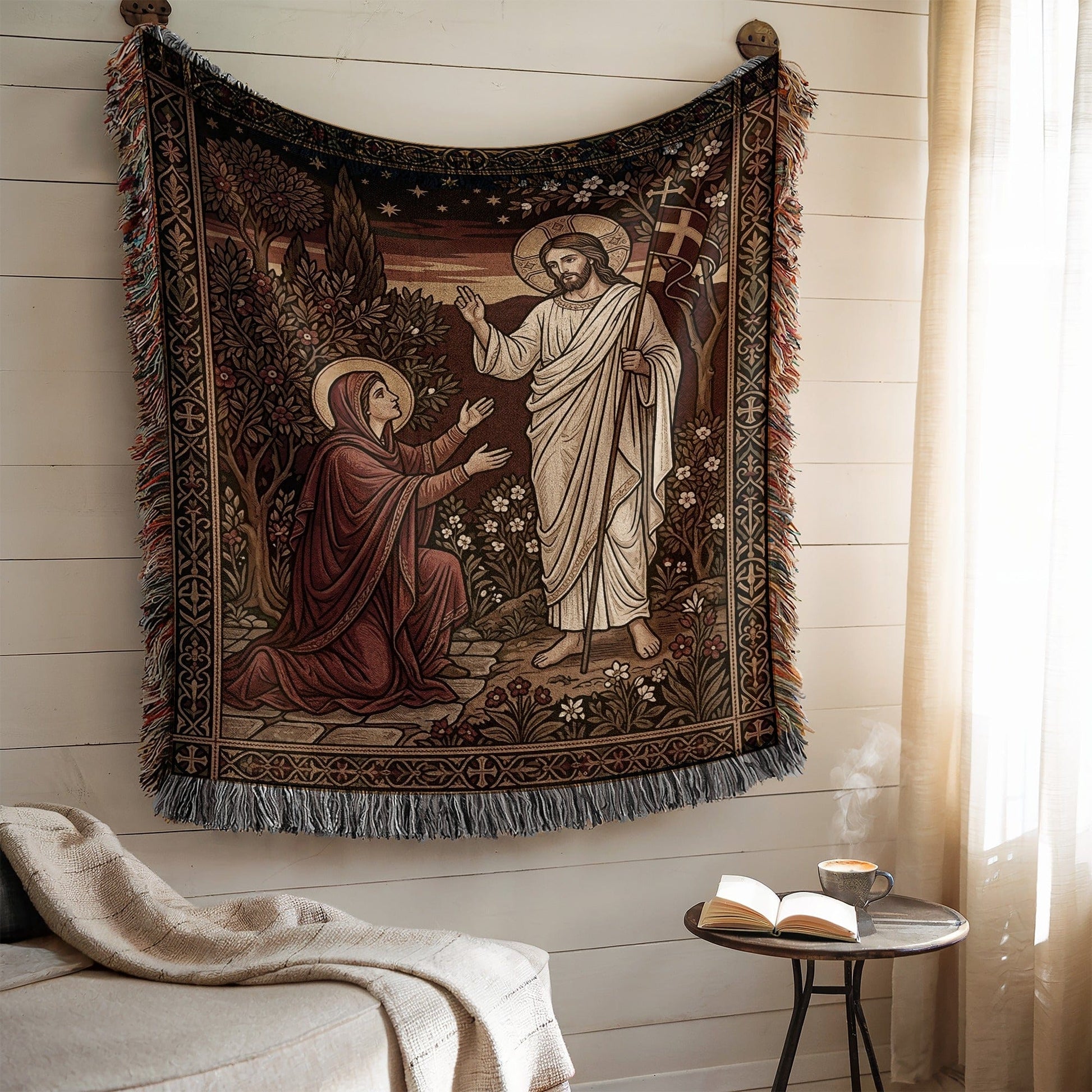 Religious Scene Wall Hanging Tapestry Blanket Decor