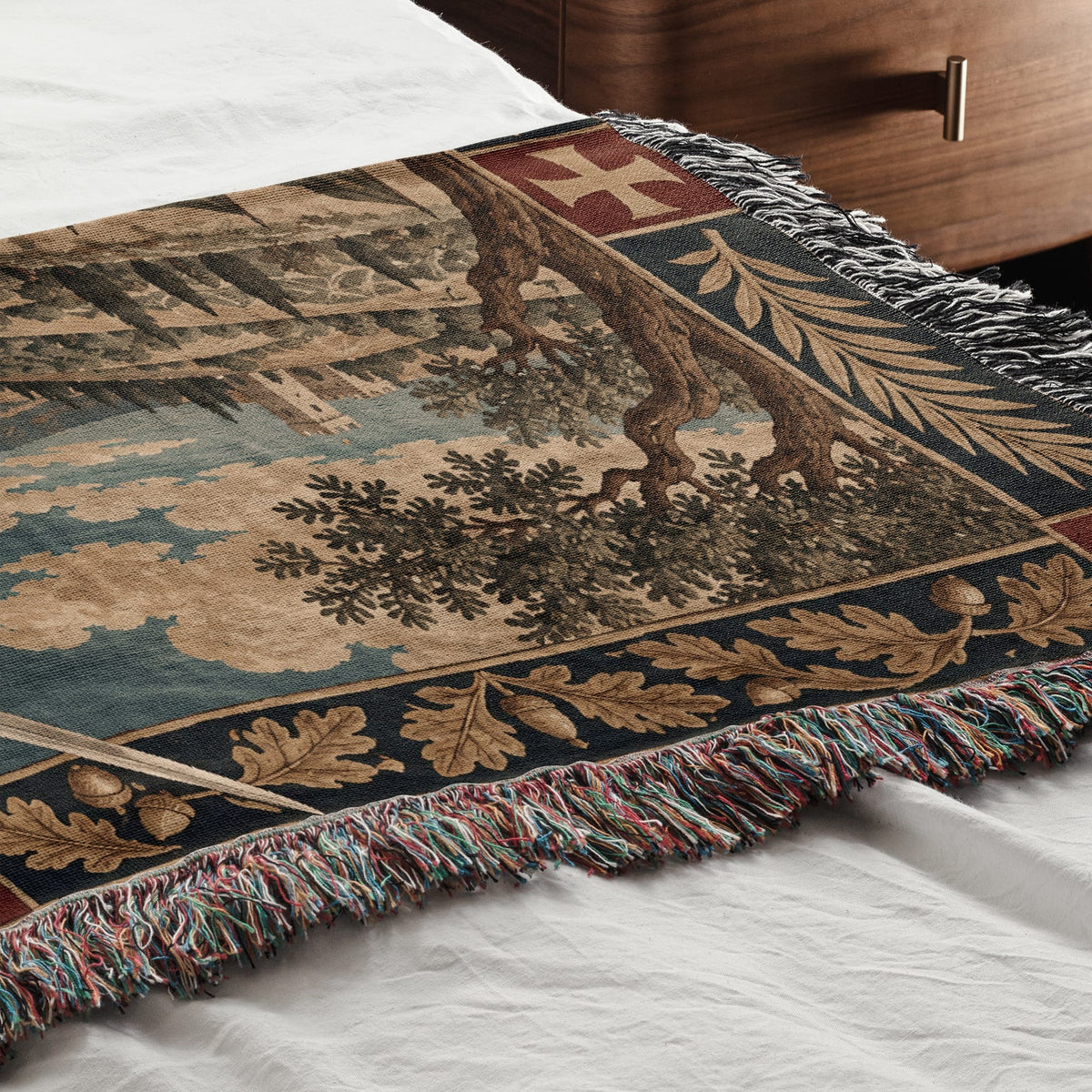 CalmNestStyle Baldwin IV at Montgisard jacquard woven blanket