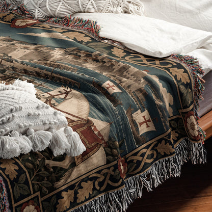 CalmNestStyle Richard the Lionheart at Acre jacquard woven blanket
