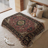 Rose Floral Decorative Border Interior Persian Rug Woven Blanket