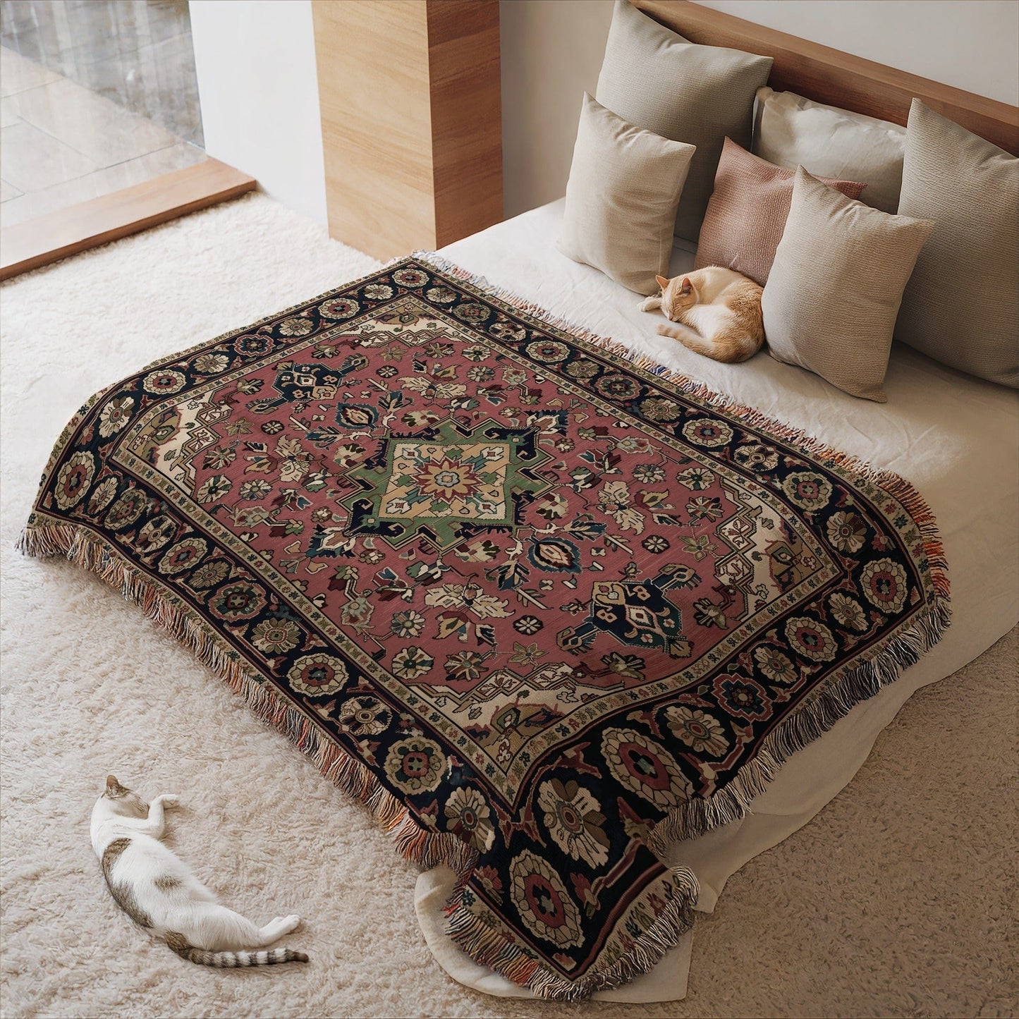 Elegant Intricate Patterned Tapestry Throw Blanket